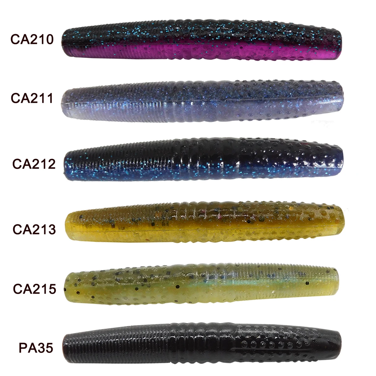 ESFISHING 10 Uds cebos de palo suave gusano fino 65mm señuelos artificiales para Lucio Bass Pesca de silicona Isca - imagen 4