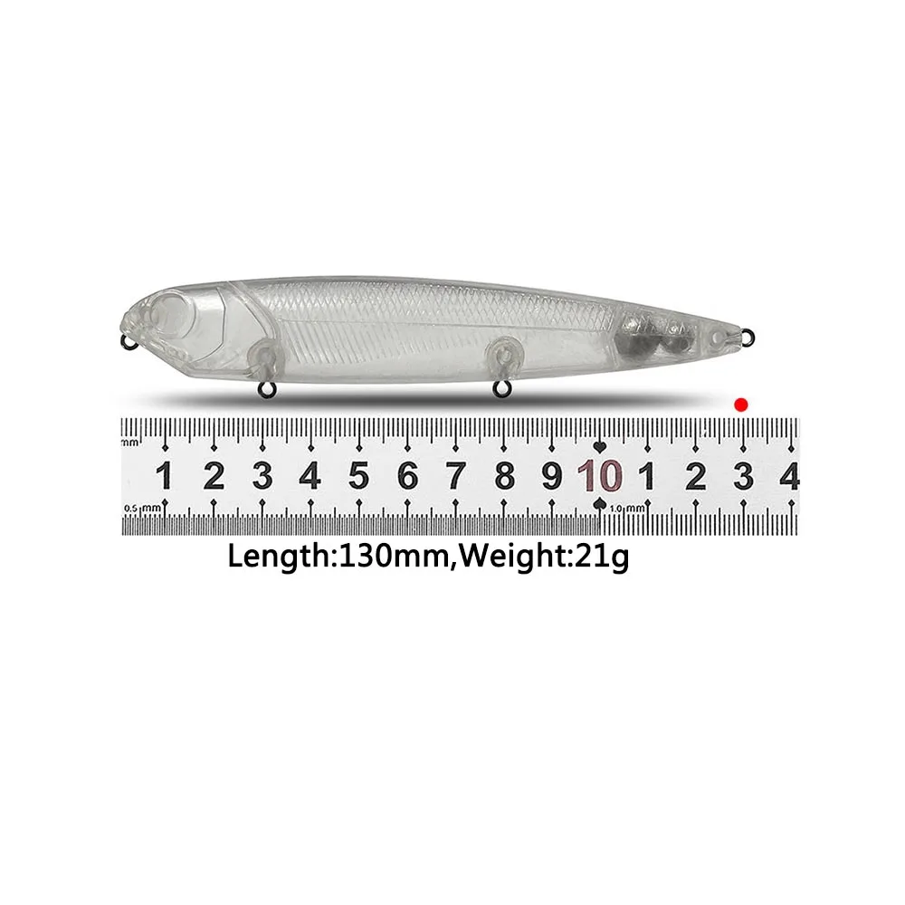 Señuelo CF sin pintar DIY lápiz flotante 130mm 21g 5 uds señuelo de pesca ABS plástico cebo Billet - imagen 2