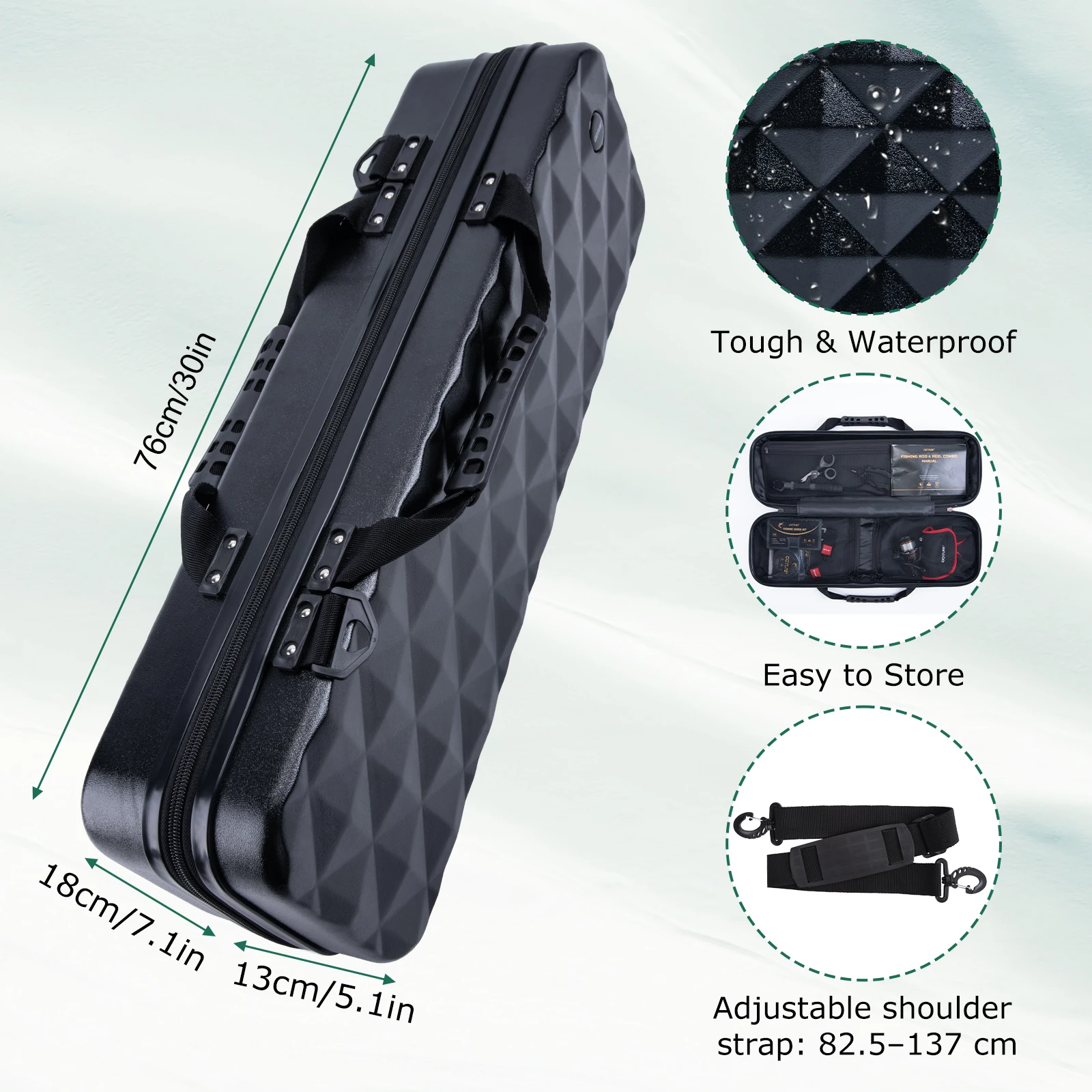 Goture 2,7M 9FT # 5 # Juego de 6 carretes de caña de pescar con mosca, Kit completo de 13 Uds con Estuche De Viaje, Combo de Baitcasting portátil de 4 secciones - imagen 4