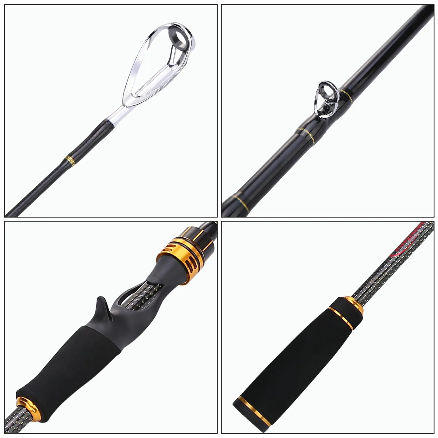 Sougayilang-caña de pescar de fundición y carrete de Baitcasting, Combo de caña de pescar de viaje portátil y Kit de carrete de Baitcasting de 12 + 1BB - imagen 4