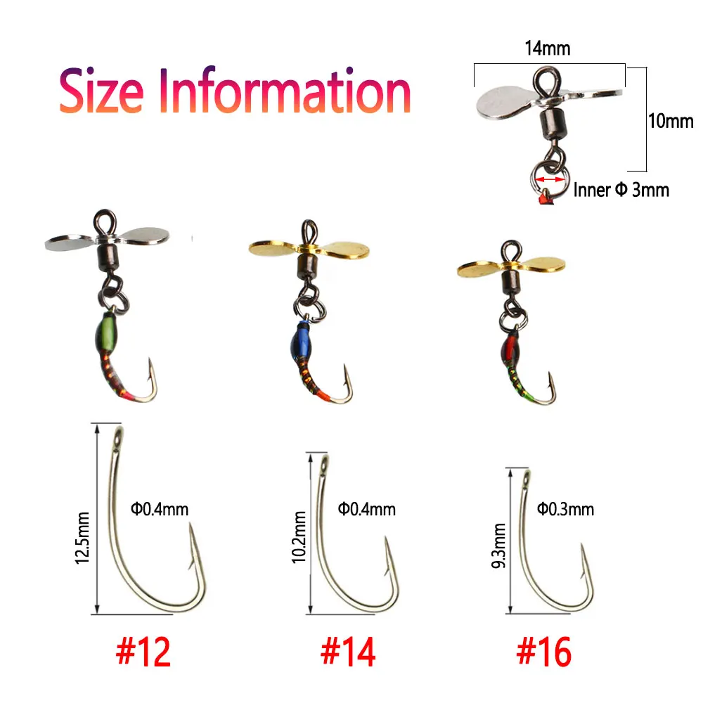 Bimoo-anzuelos de mosca, señuelos de insectos naturales, cebo, hélice de pesca, lentejuelas, anzuelo de trucha, epoxi, Nymph, Midge - imagen 2