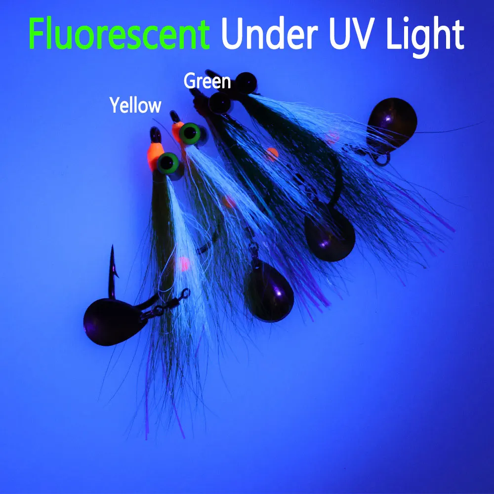 4 piezas # 1 2/0Clouser pececillo profundo con señuelo cuchara lentejuelas Bucktail Baitfish Streamer mosca Lucio trucha lubina señuelo de pesca de agua salada - imagen 5