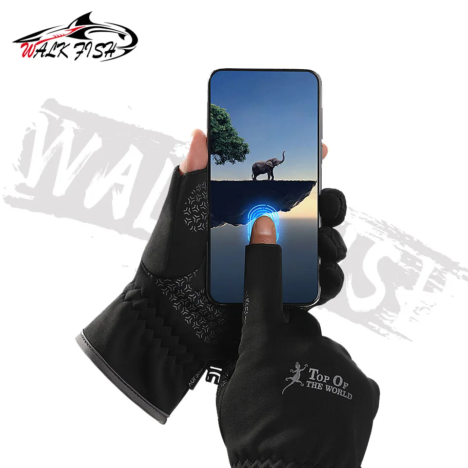 WALK FISH-guantes de pesca universales para hombre y mujer, protección antideslizante para pesca, para invierno, 1 par - imagen 5