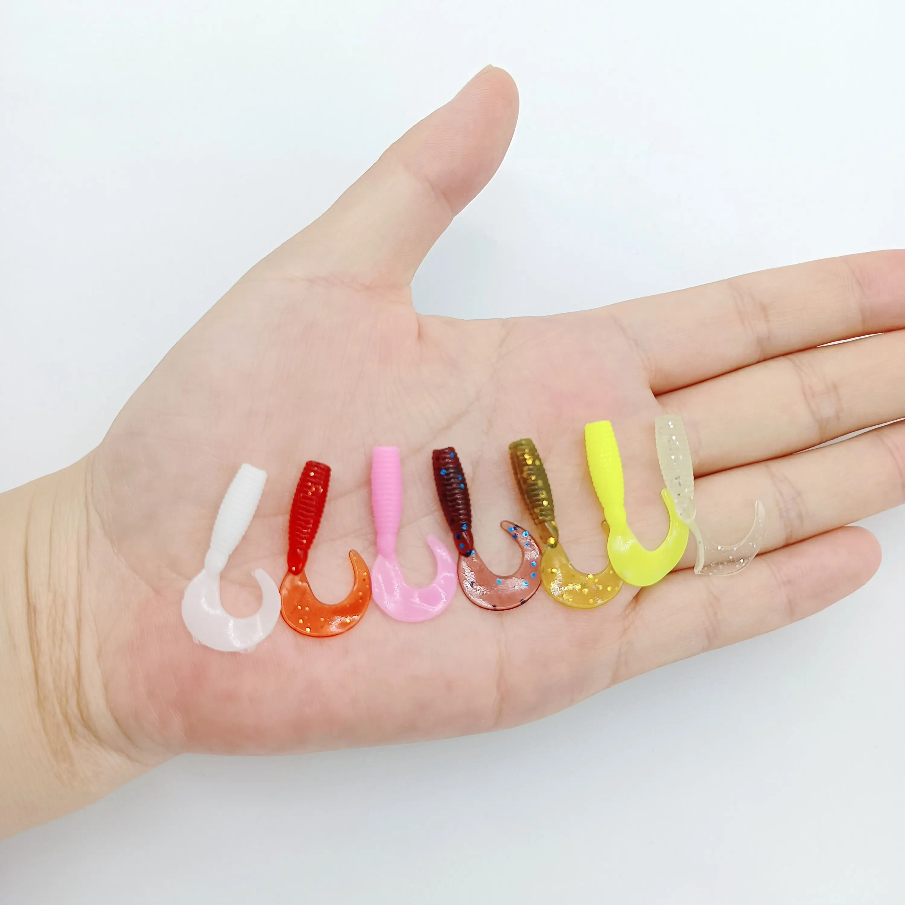 DUODUOYU 10 Uds Mini señuelo de pesca suave cebo de silicona 0,4g/30mm Artificial Swimbait Jig Wobbler cebo de lubina aparejos de pesca - imagen 2