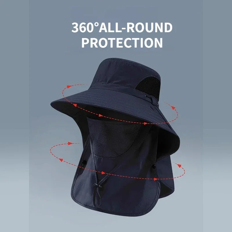 Sombreros desmontables para el sol, protección UV para exteriores, sombrero de pescador, gorra de pesca para escalar, senderismo, Camping, sombreros de cubo, sombrero con solapa para el cuello - imagen 3