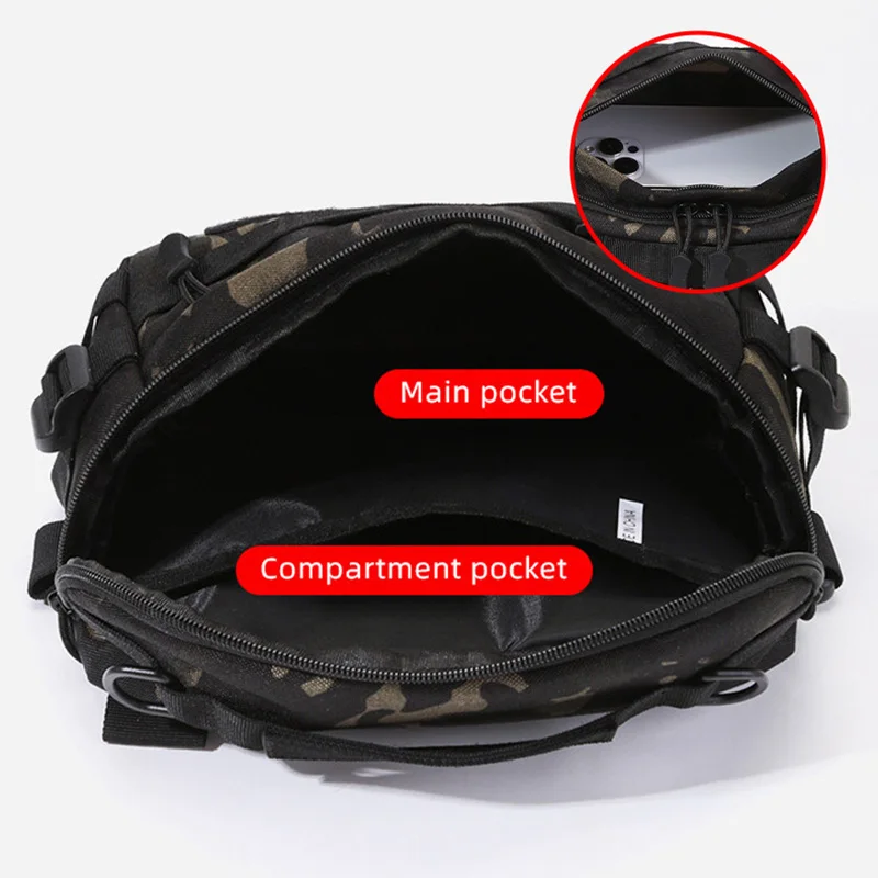Bolsa de pesca 1000D, bandolera Molle, pecho de cintura, señuelo de pesca, varilla de engranaje, bolsas de hombro grandes para exteriores, múltiples bolsillos, paquete de viaje - imagen 5