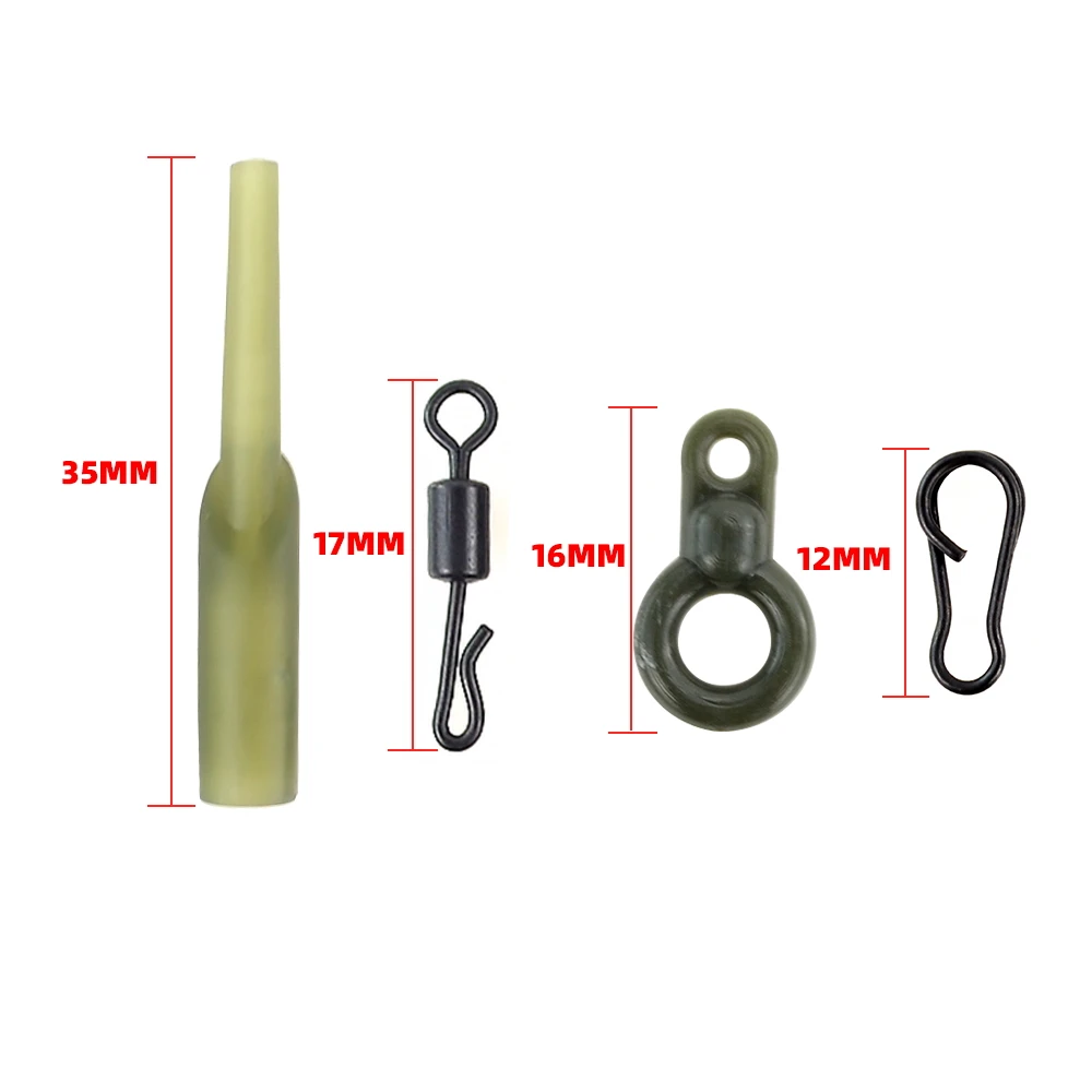 Hirisi 40 x aparejos de pesca de carpa mangas antienredos de goma pesca conector a presión de cambio rápido accesorios de pesca M9 - imagen 5