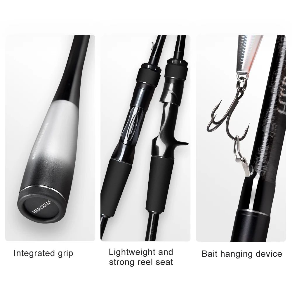 Hunthouse-caña de pescar giratoria de 2,29 m, accesorio de fundición rápida de carbono, fuji, guía 5-35G, 2 secciones, novedad - imagen 5