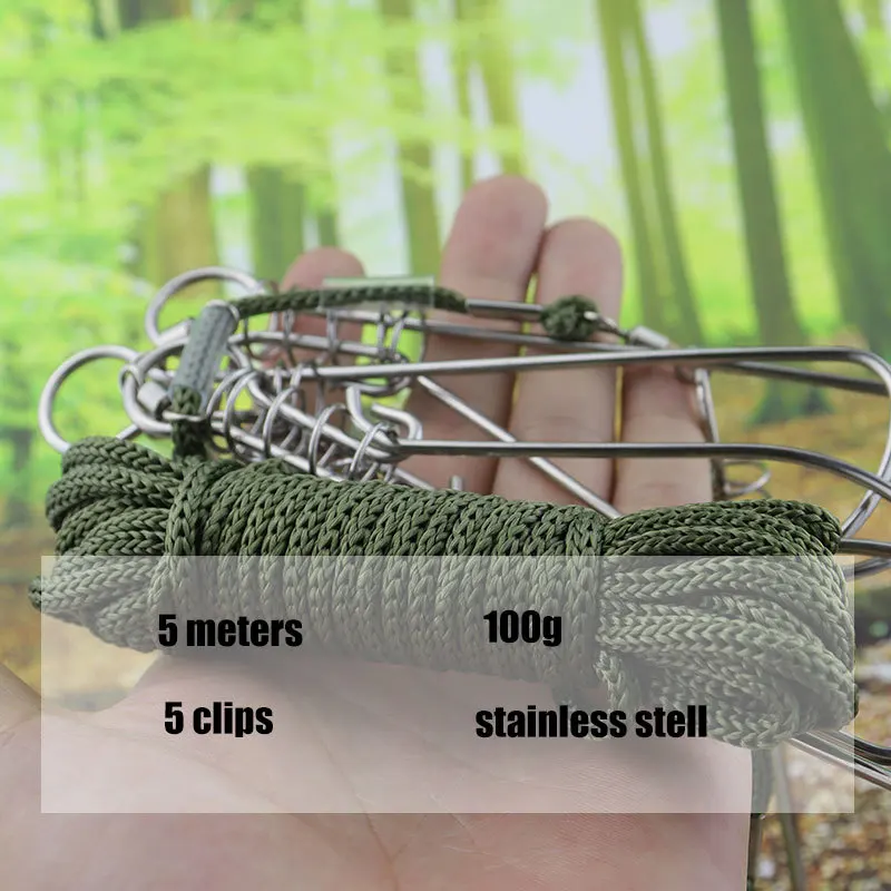 Cordón de 5 metros, accesorios de pesca de carpa Kukan, hebilla de bloqueo de pez de río marino de acero inoxidable, aparejos de pesca deportivos al aire libre - imagen 2