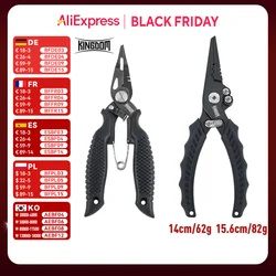 Kingdom-Alicates de pesca multifuncionales, cortador de alambre con anillo dividido, removedor de anzuelos, aparejos de pesca de 62g, 82g, 14CM y 15,6 CM, equipo de pesca