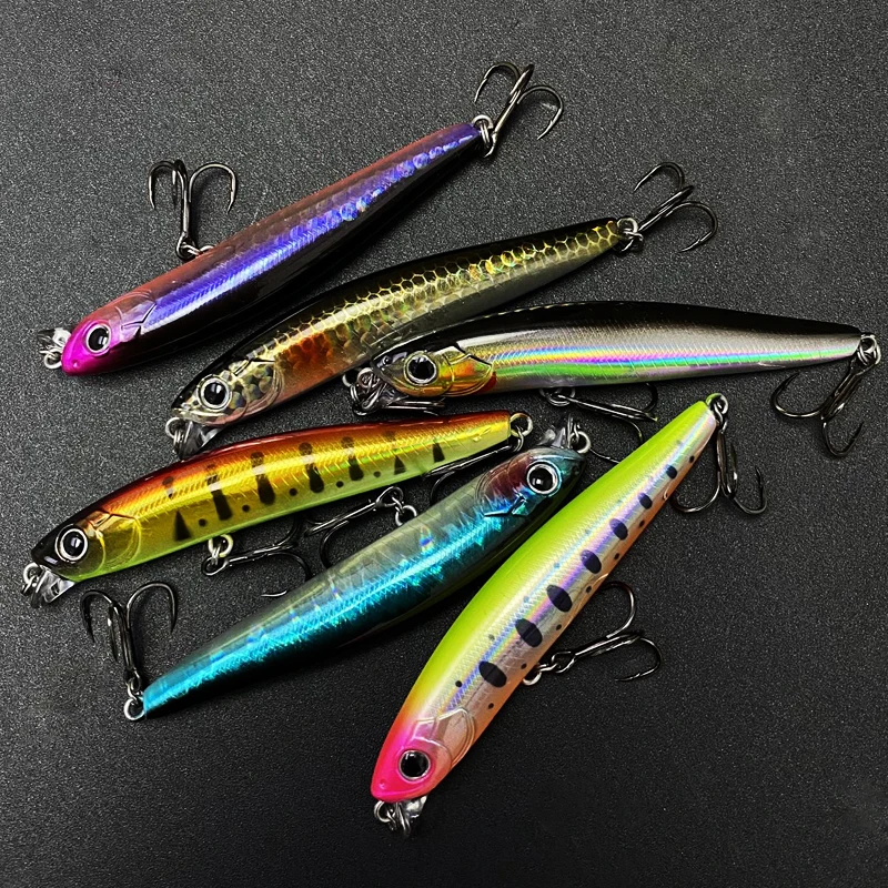Aparejos de pesca de pececillos láser, cebo duro de 80mm y 14,3g, diseño japonés, Wobblers de hundimiento, pez Roca, agua de mar, Lucio, 9213 - imagen 2