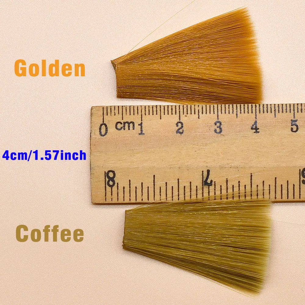 4 mechones de fibras de nailon doradas y marrones de diámetro fino para atado de moscas secas, Material de pesca con moscas mayfly - imagen 3