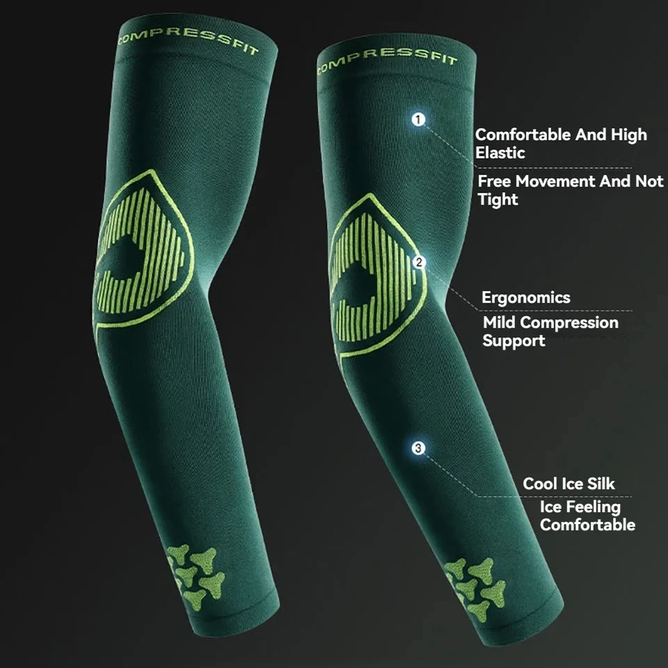 WALK FISH-Manga deportiva de pesca de seda para hombre y mujer, protector solar para ciclismo, soporte para brazo, transpirable, sensación fresca - imagen 4