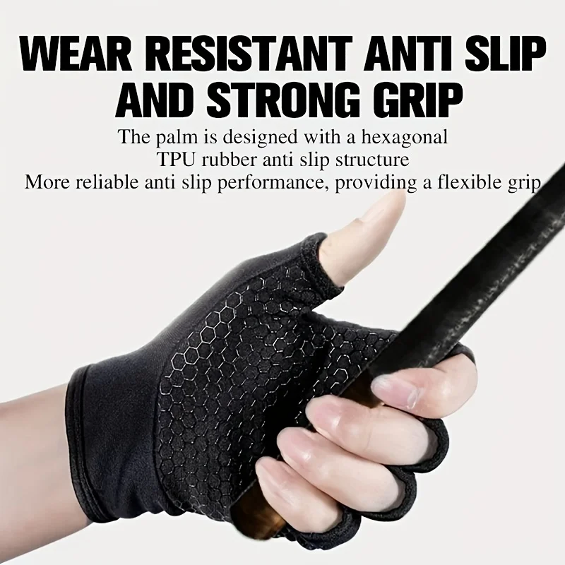 ZYZ Guantes de pesca gruesos antideslizantes, cálidos, resistentes al desgaste, de secado rápido, guantes de pesca con corte de tres dedos de alta calidad - imagen 3