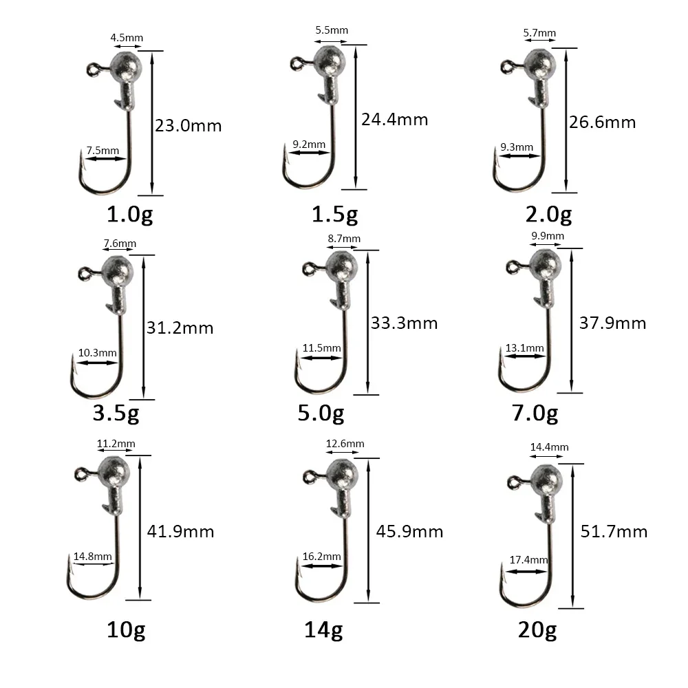 Jig Head Goture – Anzuelo de plomo para vinilo lubina y carpa - imagen 5