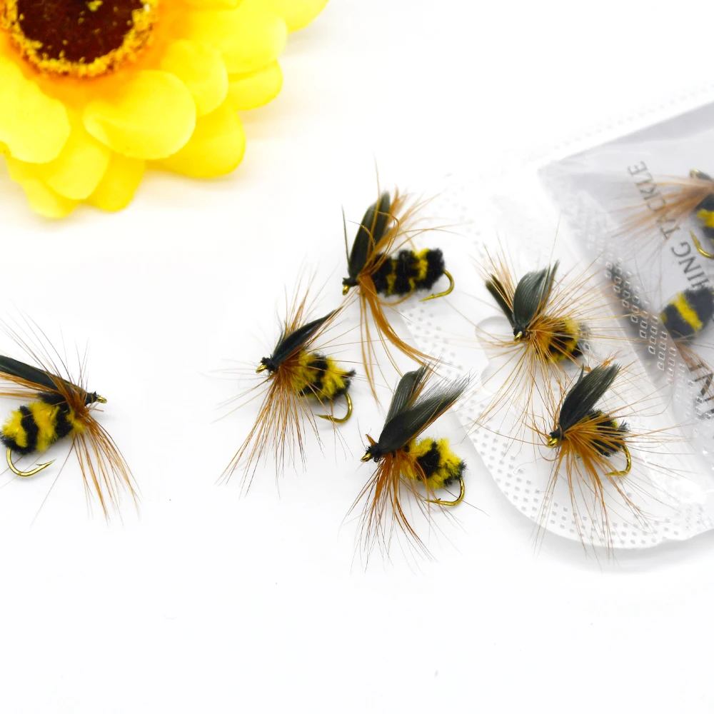 MNFT-anzuelo de insectos de 10 piezas, cebo biónico de abejorro/hormiga, Señuelos de Pesca de trucha con mosca, cebo Artificial, anzuelos triples - imagen 3