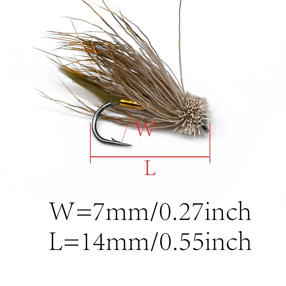 MNFT 10PCS 6 #   Color marrón ciervo pelo oro cuerpo Muddler Minnow mosca lubina pesca señuelo vaporizadores trucha moscas - imagen 4