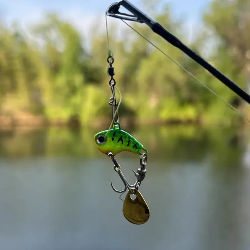Señuelo de pesca de Metal VIB, cebo duro Artificial, Swimbait de cola giratoria de 14g, ojos 3D, cuchara giratoria, aparejos de pesca - imagen 5