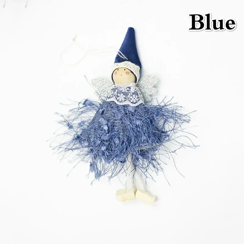 Adorno navideño para decoración de Año Nuevo, muñeco de Ángel de lana, colgante creativo para árbol de Navidad - imagen 5