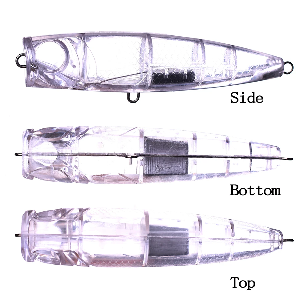 Chan'sHuang, 5 uds., cebo en blanco sin pintar, flotante/hundimiento, gran juego Popper Wire Go Through, señuelo de pesca Artificial DIY - imagen 2