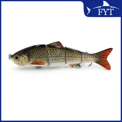 Señuelos de Pesca de 15cm y 35g, 4 segmentos, Swimbait, Crankbait, cebo duro con anzuelos artificiales, Wobblers de pesca, 1 unidad