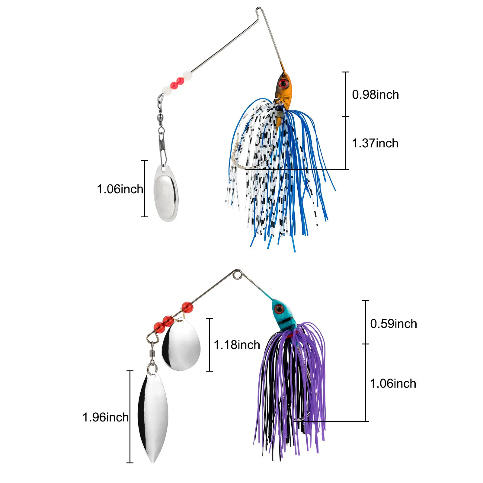 Jig Head Spinnerbait Colorado – Señuelo para lubina - imagen 2