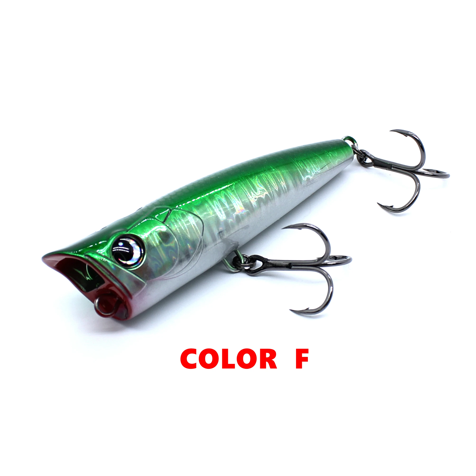 Colorido señuelo de pesca verde con ganchos triangulares