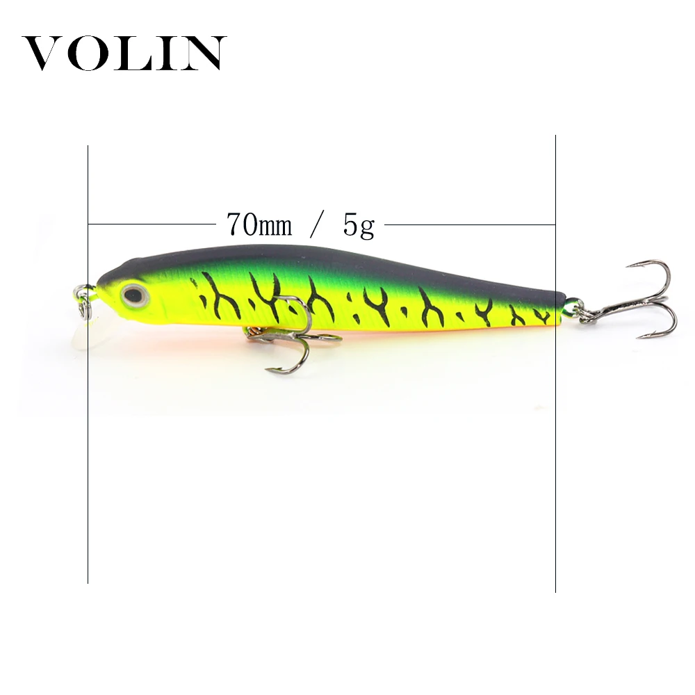 VOLIN-señuelo de pesca duro magnético, cebo Artificial Wobbler de 70mm y 5g para pececillos, Swimbait para perca, 0,5-1,0 m, 1 ud. - imagen 2