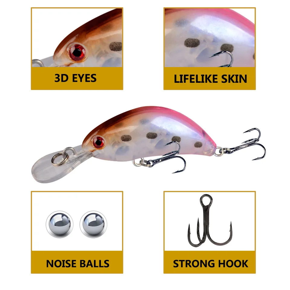 Crankbait-señuelo de pesca de pececillos, cebo duro que se hunde, 50mm, 4g, Artificial, Wobblers, aparejos de pesca de carpa para nadar, 1 piezas - imagen 4
