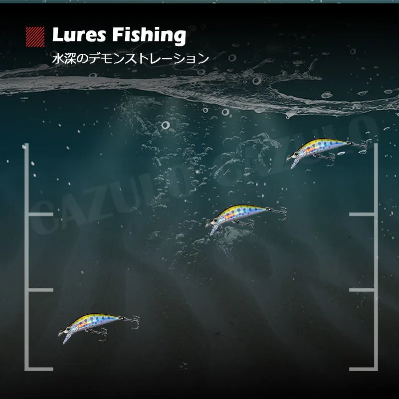 Accesorios de pesca de largo alcance, señuelo pequeño Minnow 50mm 4,5g Mino Wobblers hundimiento Peche lubina Isca equipo de pesca Artificial - imagen 5
