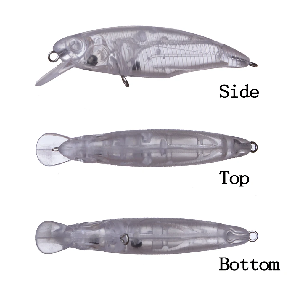 Chan'sHuang 30 Uds. Cebo en blanco sin pintar 56mm 2,6g sonajero flotante Mini Minnow DIY señuelo de pesca Artificial hecho a mano - imagen 3