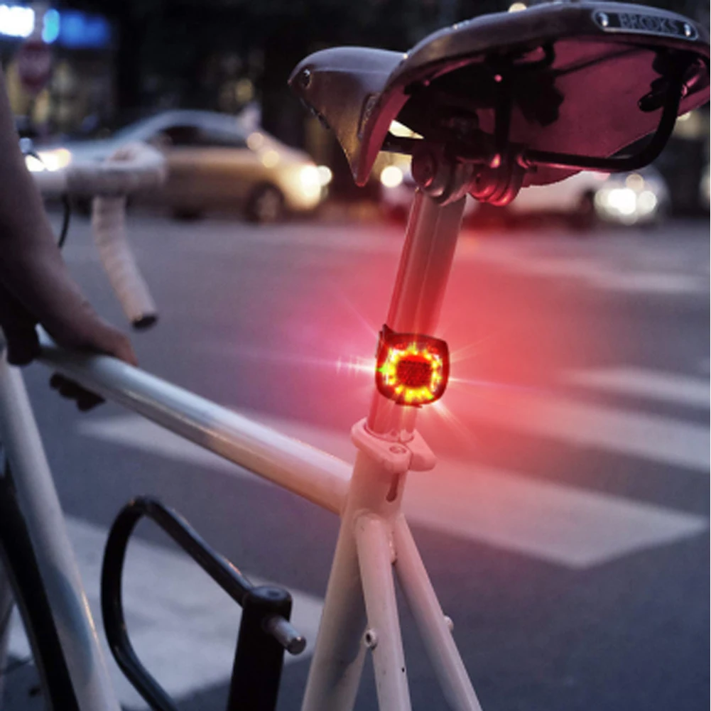 Luz trasera de freno inteligente para bicicleta, luz trasera deslumbrante de carga USB, IPX4, luz de advertencia impermeable, accesorios para bicicleta de montaña - imagen 3