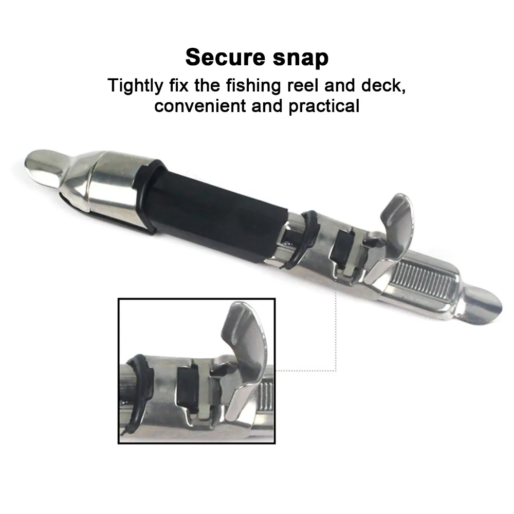 Asiento de rueda de caña de pescar de acero inoxidable, 5 uds., con almohadilla de goma, asiento de carrete de pesca ligero, asiento de caña de pescar - imagen 4