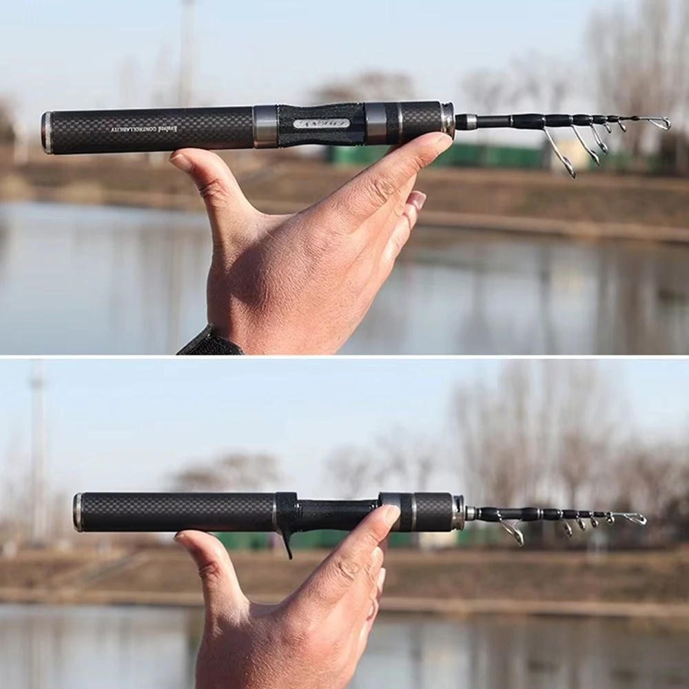 Juego completo de caña de pescar telescópica UL, caña fundida, combinación de carrete de pesca fundido, juego de caña de pescar ultracorta - imagen 2