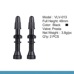 Válvulas Presta de Aluminio – Extensiones de 78 mm y 48 mm para MTB sin cámara