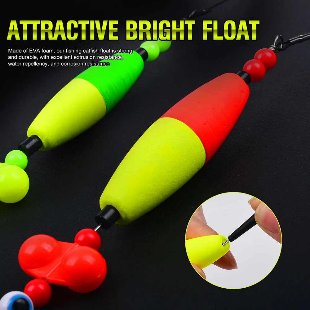 PROBEROS 5 uds aparejo de bagre aparejos flotantes de bagre con sonajero equipo de pesca de bagre para pesca de bagre 6/0 8/0 10/0 - imagen 5