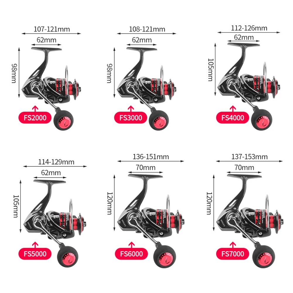 SIECHI-carrete de pesca serie FS 2000-7000, 10kg, arrastre máximo 5,2: 1, carrete de Metal de alta velocidad, rueda giratoria para carpa de agua dulce/salada - imagen 3