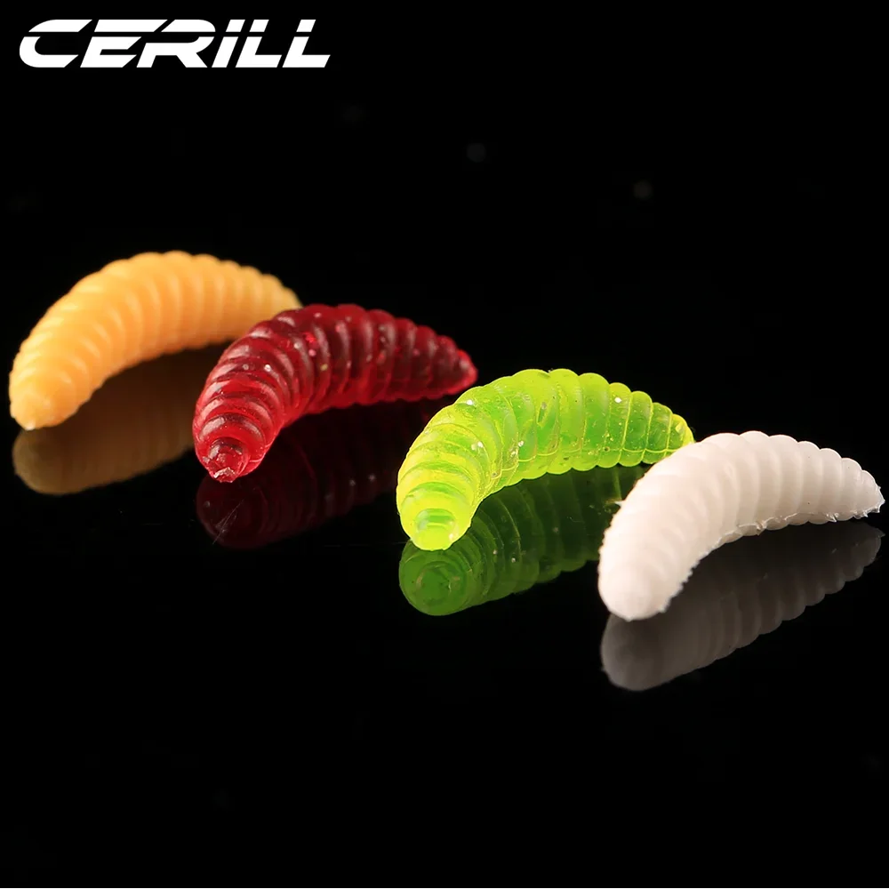 Ceril-señuelo de pesca suave de silicona, gusano brillante, lubina, Larva, Swimbait, gusano de tierra, 2cm, 100g, lote de 0,4 unidades - imagen 4