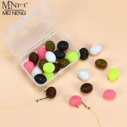 12 unids/caja Luya cebo suave PVC cebo falso Micro Material agua vesícula biliar pelota Rugby patata negro Pit pescado cebo salado y pescado