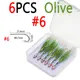 6pcs Olive Size 6
