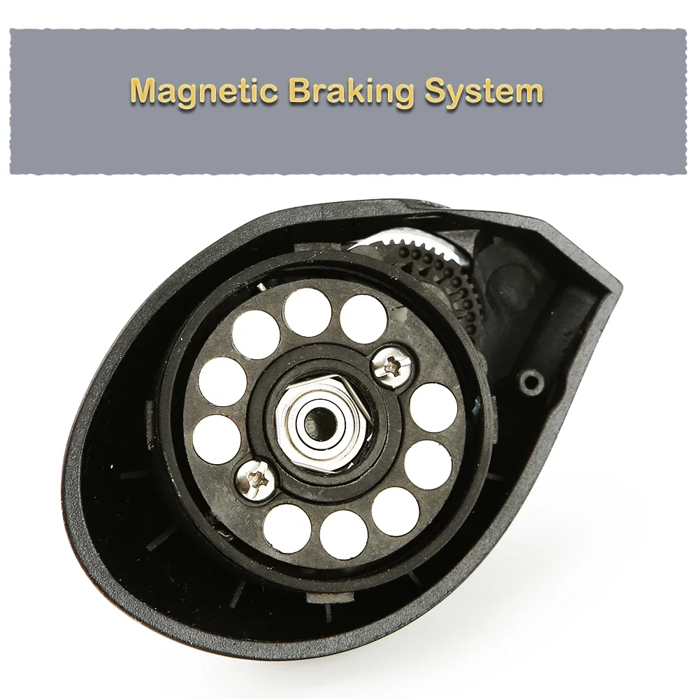 Carrete de Baitcasting de arrastre máximo, sistema de freno magnético, mango derecho, 8kg, 11 + 1BB, relación de engranaje 7,3: 1 - imagen 4