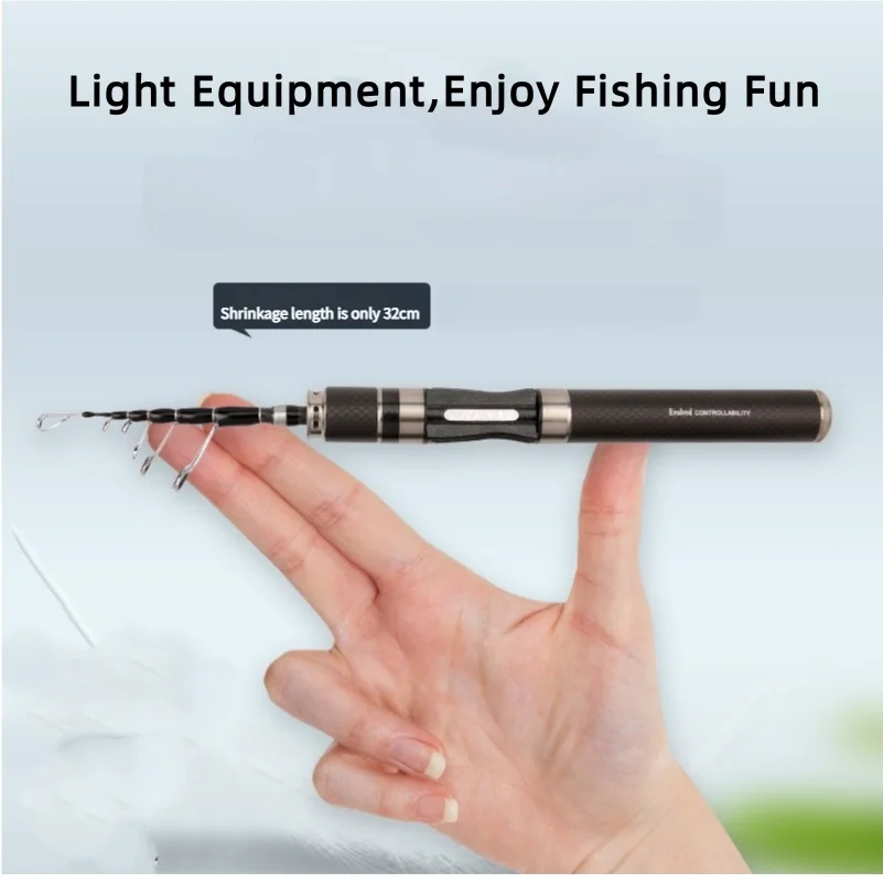 Mavllos JINWEI caña de pescar de carbono 1,5 m 1,8 m caña de pescar giratoria de trucha de viaje portátil señuelo 2-10g 2-8lb caña de pescar telescópica ligera - imagen 4