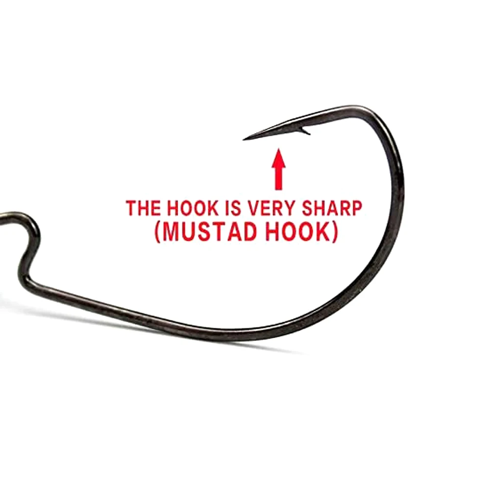 Anzuelos de pesca de caña larga, cabeza de plantilla grande expuesta, 3,5g, 5g, 7g, 10g, púas, cabezas de Jigging afiladas, gusanos blandos, 10 unids/lote por caja - imagen 5