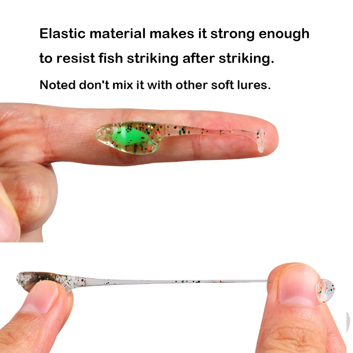 25 unids/lote paleta t-tail Shad Ajing señuelo de pesca 5cm 0,8g Rockfish goma suave señuelo Artificial cebo lubina - imagen 4