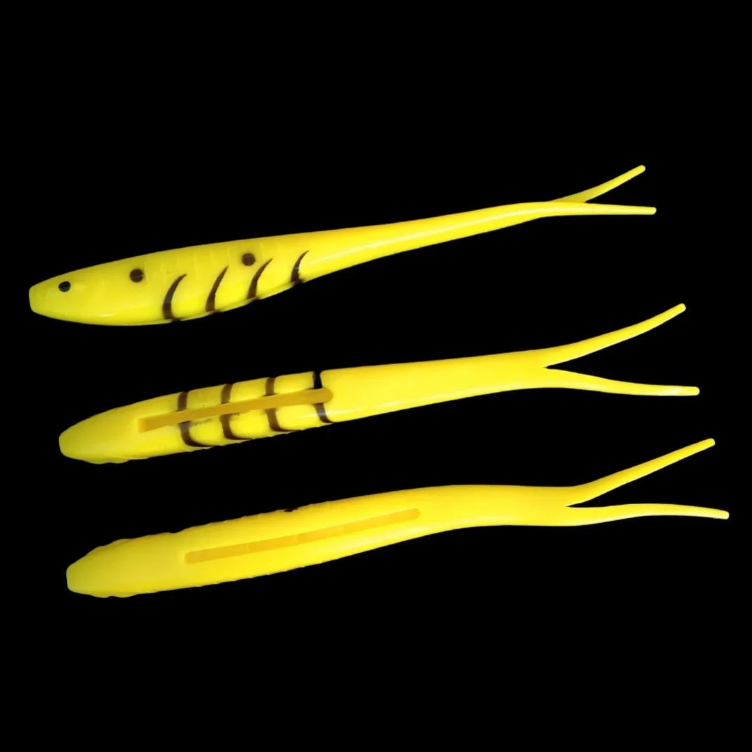 3 unids/pack TPR señuelo suave 17cm 18,7g flotante de plástico suave cebo de gusano cola Y Swimbait para gran juego pesca Lucio Bass - imagen 4