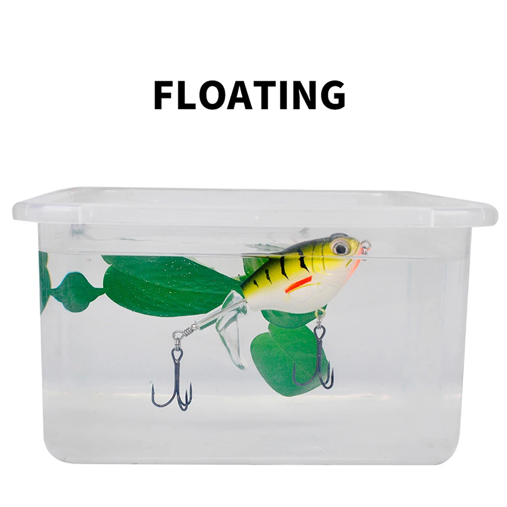 PROBEROS1PC-señuelo de pesca Whopper Popper Topwater, cebo duro Artificial con cola giratoria suave para aparejos de pesca de lubina - imagen 5