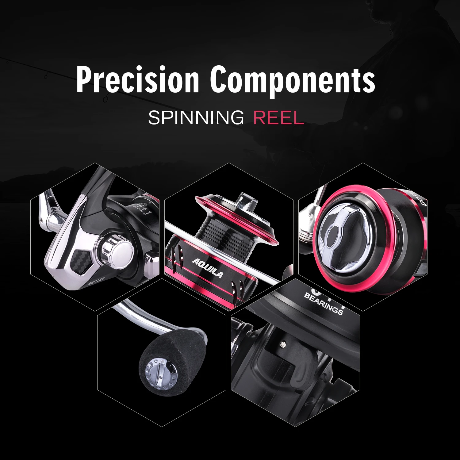 Goture-carrete de pesca de Metal, bobina giratoria de mar, serie 5,2: 1, 6BB, potencia de arrastre, 8kg, para pesca en Río - imagen 3