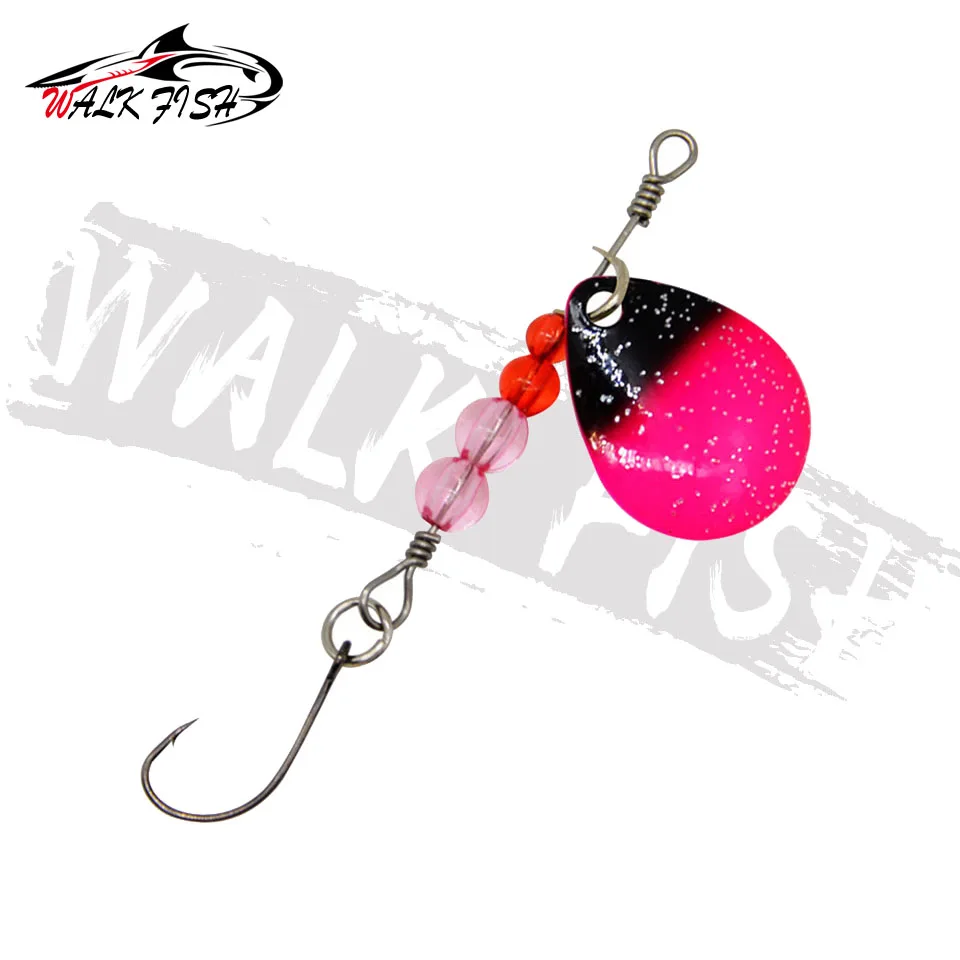 WALK FISH-señuelo giratorio de Metal para pesca, cebo Artificial duro de 2,2g con ganchos, trucha, Arroyo, agua dulce, aparejos de pesca - imagen 5