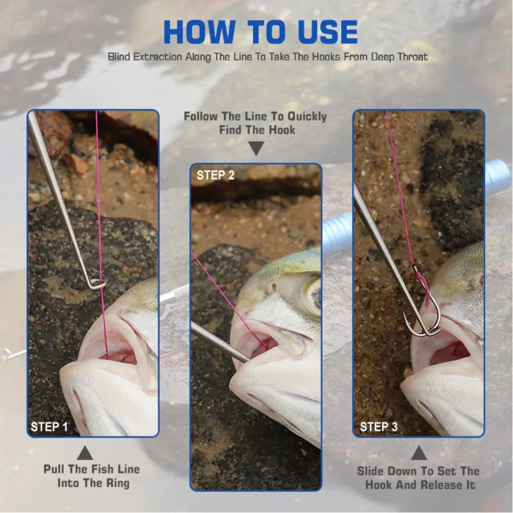 Separador rápido de anzuelos de pescado, Extractor de seguridad desmontable, dispositivo de desacoplamiento rápido de acero inoxidable, accesorios marinos portátiles - imagen 5