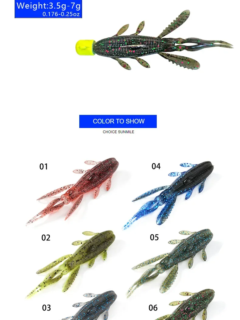 Colores disponibles del señuelo Craw